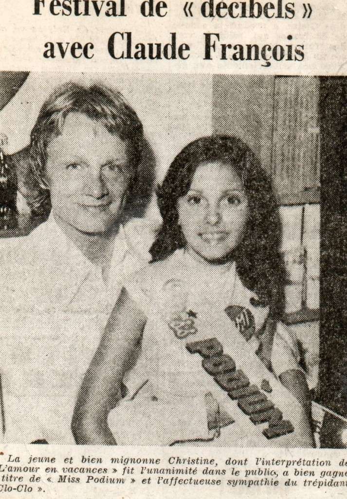 Article de presse : Christine, Miss Podium aux côtés de Claude François